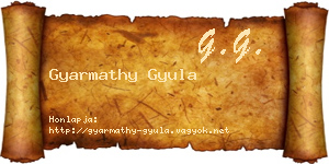 Gyarmathy Gyula névjegykártya